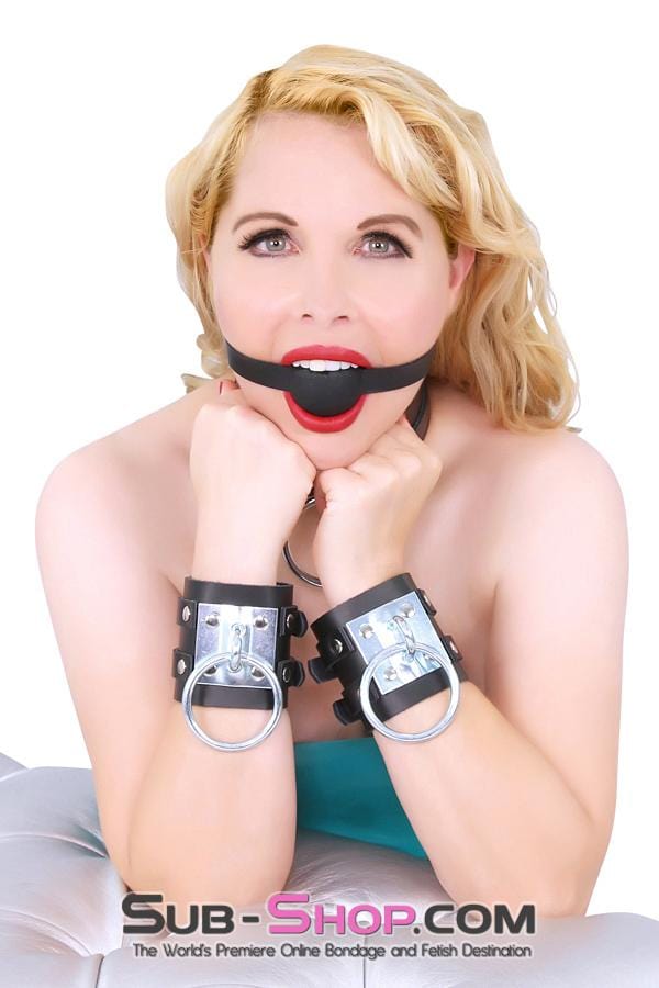 Cuffs 8870A      Dungeon Slave Wide Heavy Bondage Wrist Cuffs