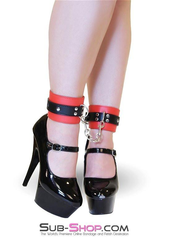 Cuffs 8971DL      Led Into Temptation Locking Ankle Cuffs with Connection Chain