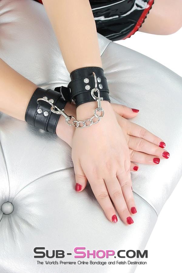 Cuffs 8989DL      Basic Instinct Leatherette Wrist Cuffs