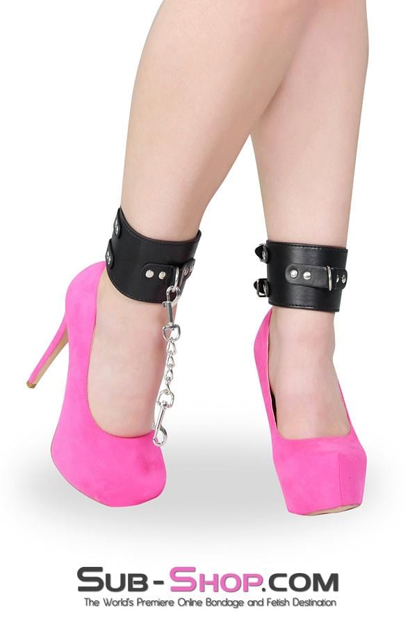 Cuffs 9027M      Black Double Buckle Ankle Cuffs