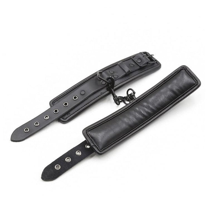 Cuffs 9855M      Black Beauty Padded Wrist Cuffs with Matte Black Hardware