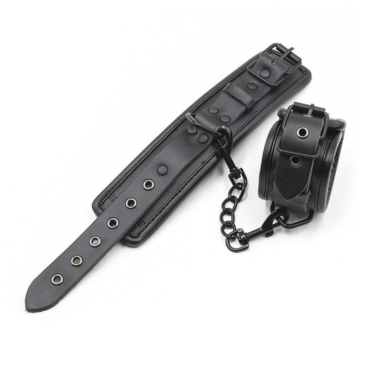 Cuffs 9855M      Black Beauty Padded Wrist Cuffs with Matte Black Hardware
