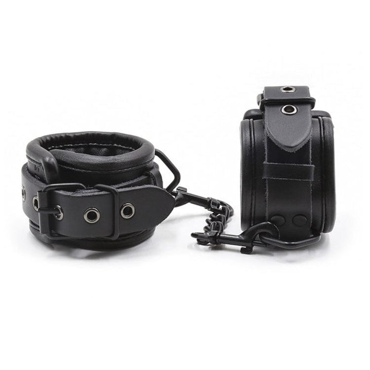 Cuffs 9855M      Black Beauty Padded Wrist Cuffs with Matte Black Hardware