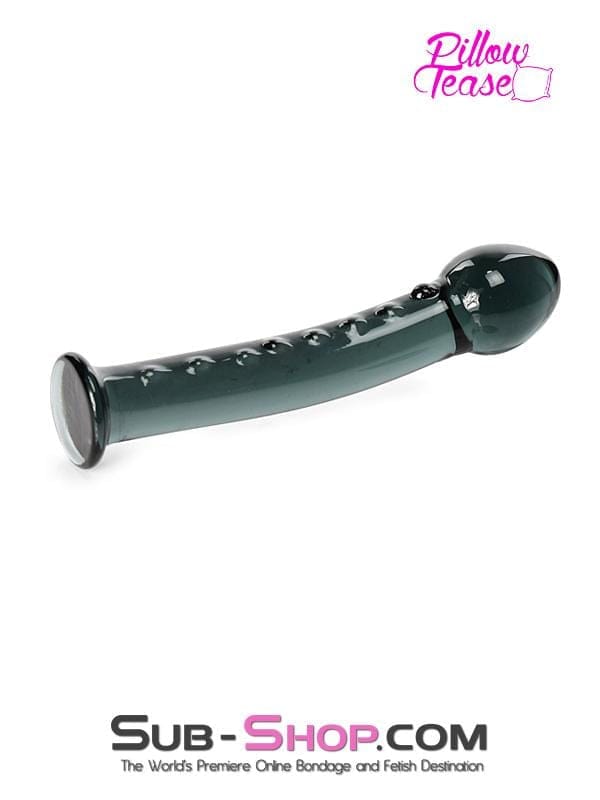 Dildo 0454M      Queen's Dragon Dual Ridge Black Glass Massager