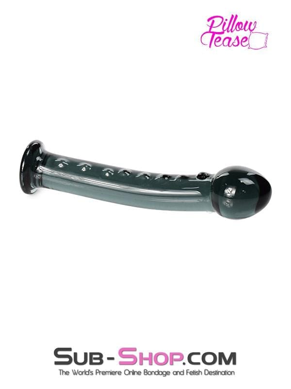 Dildo 0454M      Queen's Dragon Dual Ridge Black Glass Massager