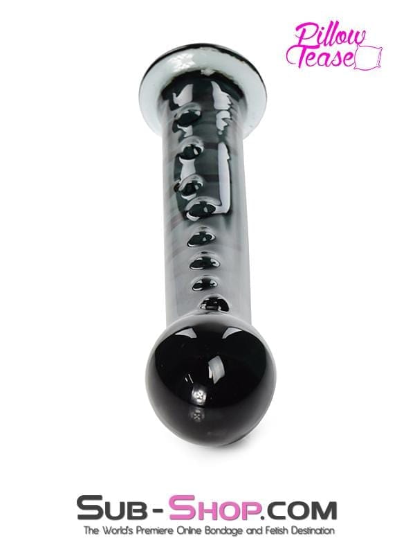 Dildo 0454M      Queen's Dragon Dual Ridge Black Glass Massager