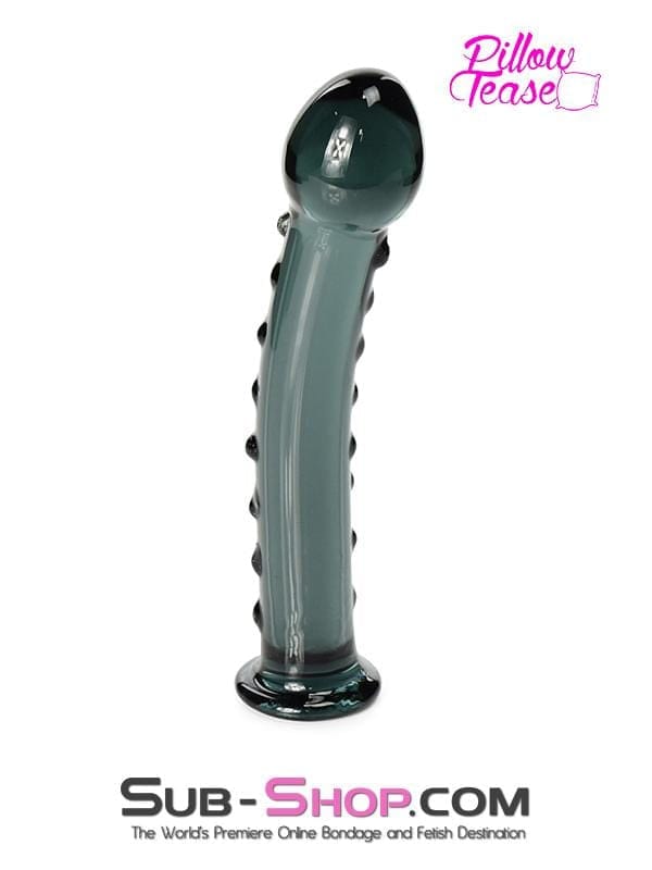 Dildo 0454M      Queen's Dragon Dual Ridge Black Glass Massager