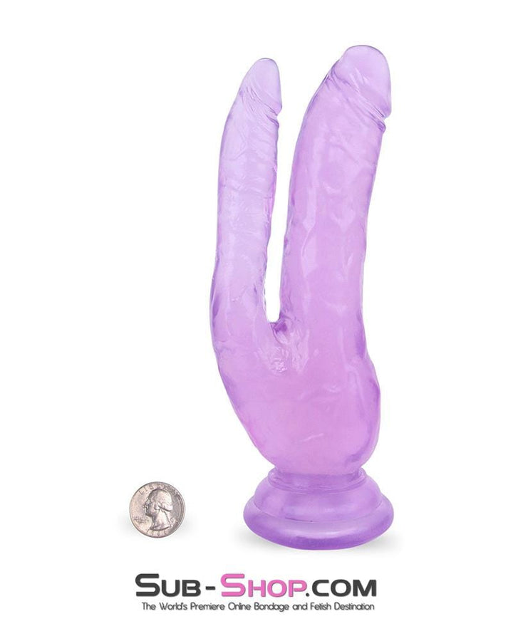 Dildo 4747M      Double The Fun Purple Realistic Double Penetration Dildo
