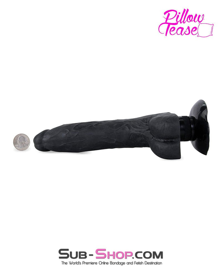 Dildo 6874M      Suction Vibration Realistic 9” Black Dildo