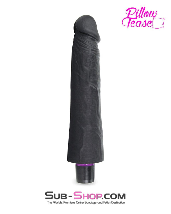 Dildo 7324M      Super-soft 9” Black Silicone Dildo Vibrator