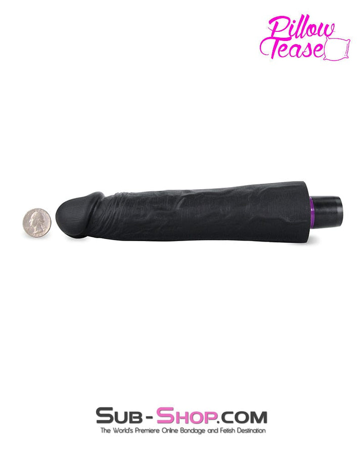 Dildo 7324M      Super-soft 9” Black Silicone Dildo Vibrator