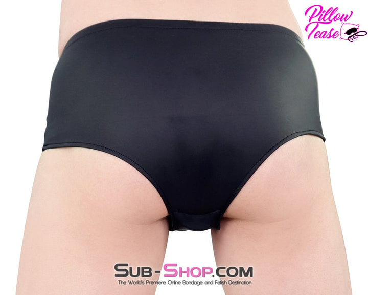 Dildo Panties 5723M      Leather Look 4 Way Stretch Silicone Butt Plug Panty