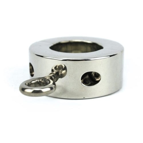 For Him 7827M      Half Pound Steel Cock and Ball Torture Ring with Weight Hangers
