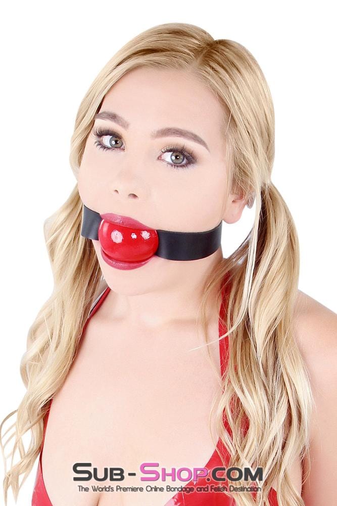 Gags 0430A      2” Large Ball Gag, Candy Apple Red Ballgag