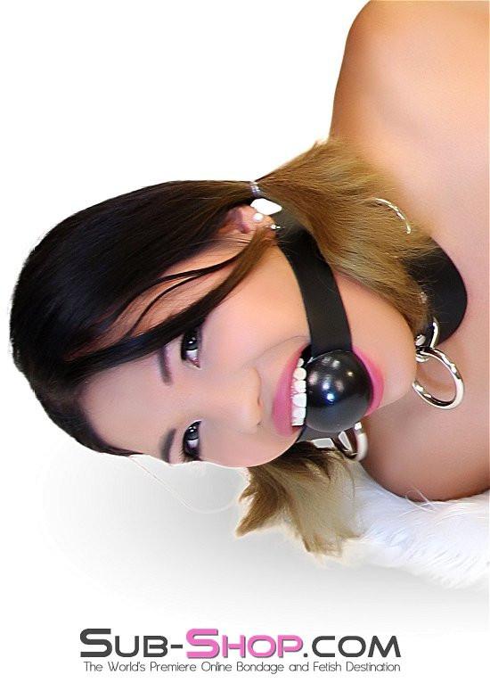 Gags 0431A      2” Large Ball Gag, Black Gloss Ballgag