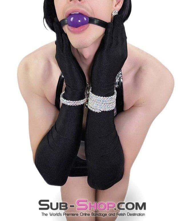 Gags 0833DL      Purple Rubber Ballgag on Black Strap