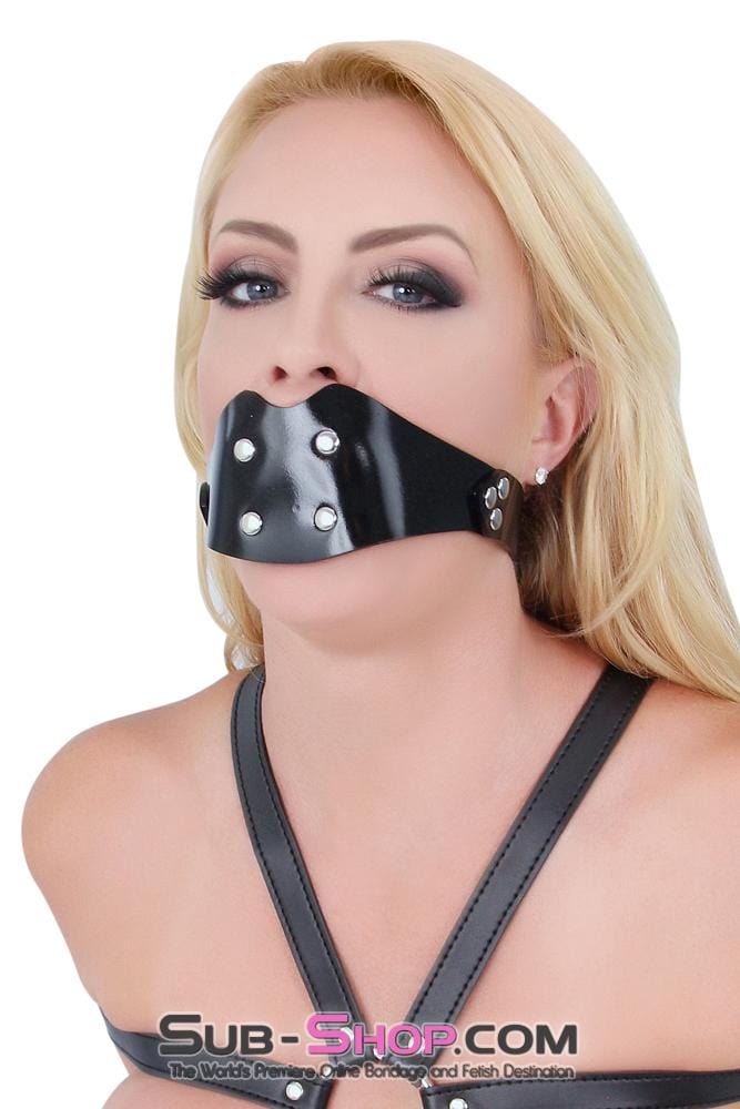 Gags 1416A      Rubberized Locking Rubber Penis Panel Gag