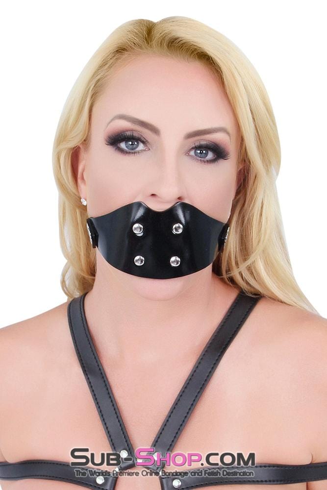 Gags 1416A      Rubberized Locking Rubber Penis Panel Gag