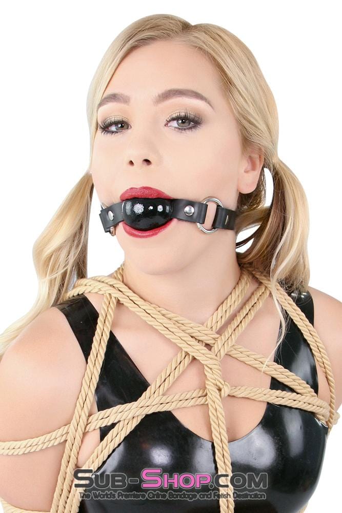 Gags 1451A   Code of Silence Locking Ball Gag Strap, Black Ball