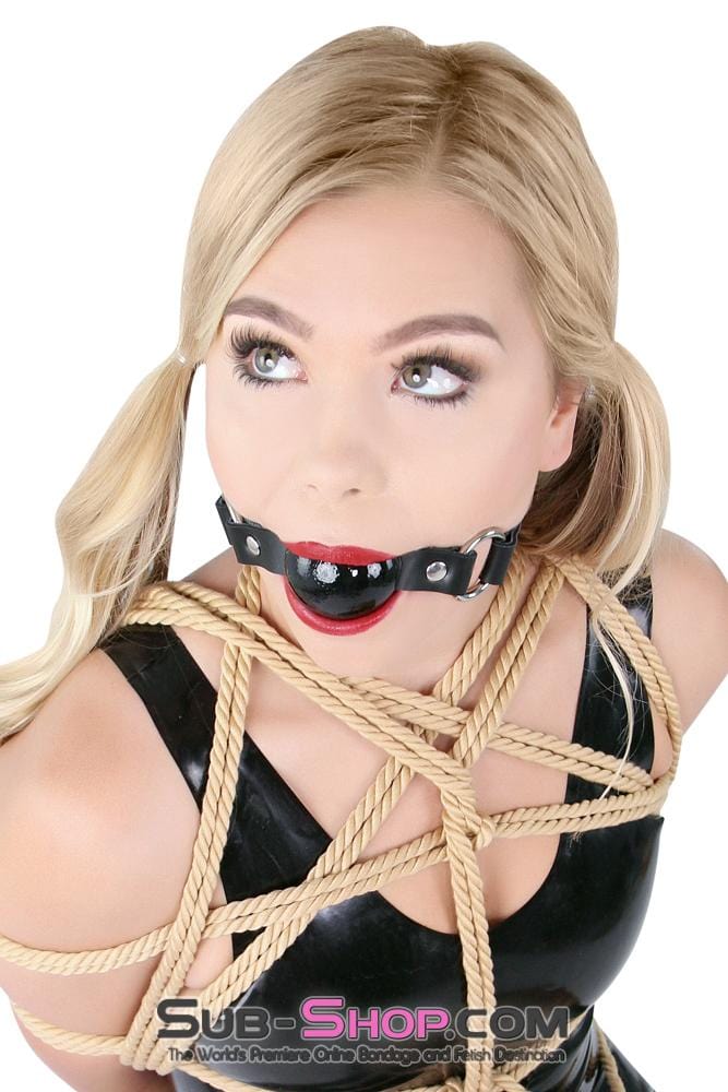 Gags 1451A   Code of Silence Locking Ball Gag Strap, Black Ball