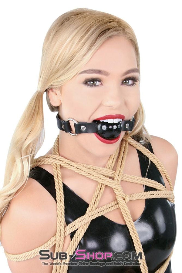 Gags 1451A   Code of Silence Locking Ball Gag Strap, Black Ball