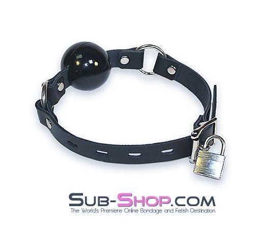 Gags 1451A   Code of Silence Locking Ball Gag Strap, Black Ball