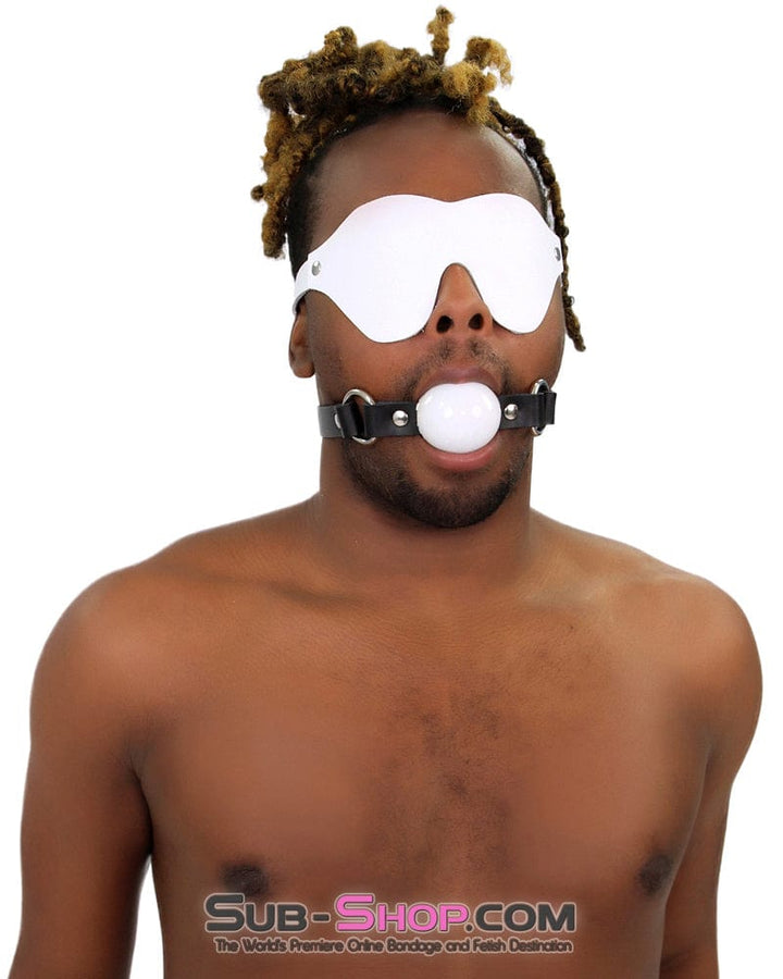 Gags 1456A   Code of Silence Locking Ball Gag Strap, White