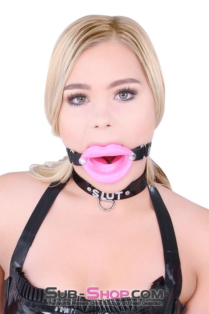 Gags 2425M      Bondage Doll Pink Sex Lips Strapped Open Mouth Gag