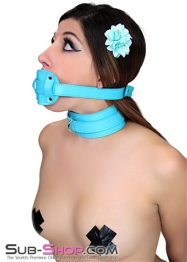 Gags 2739RS      <b>BOGO!</b> Locking Rubber Penis Gag, Diamond Blue Strap