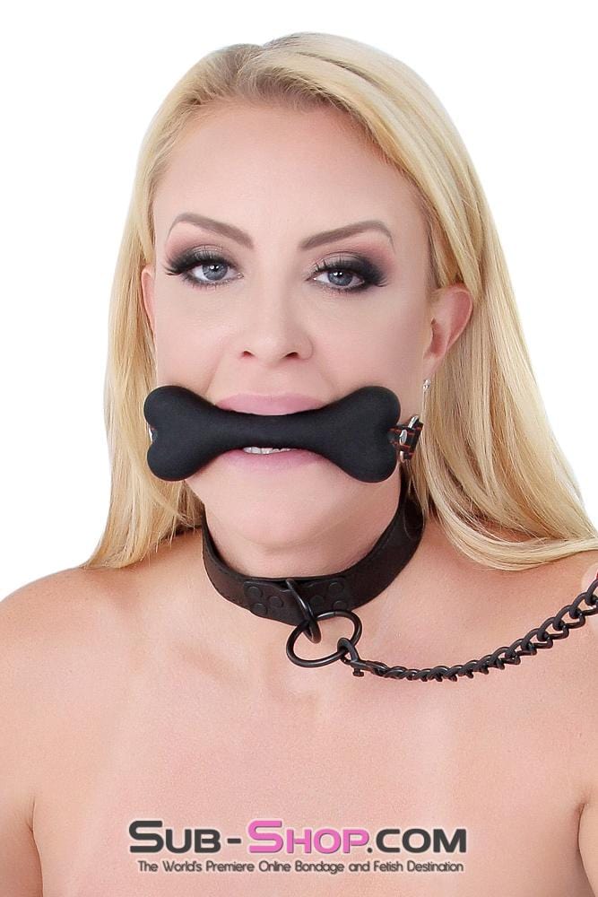 Gags 2963DL      <b>BOGO!</b> L’il Pup Small Black Silicone Puppy Play Bone Gag