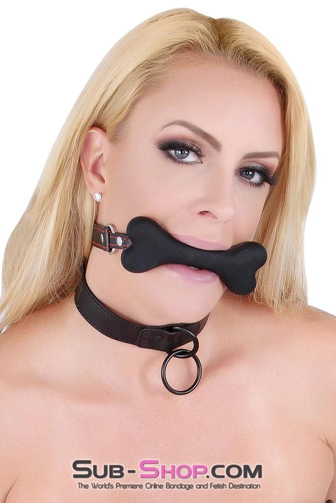 Gags 2963DL      <b>BOGO!</b> L’il Pup Small Black Silicone Puppy Play Bone Gag