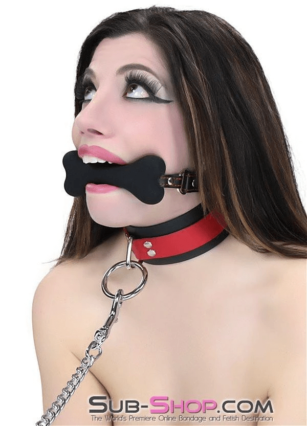 Gags 2963DL      <b>BOGO!</b> L’il Pup Small Black Silicone Puppy Play Bone Gag