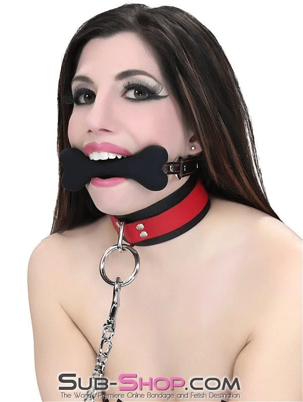 Gags 2963DL      <b>BOGO!</b> L’il Pup Small Black Silicone Puppy Play Bone Gag