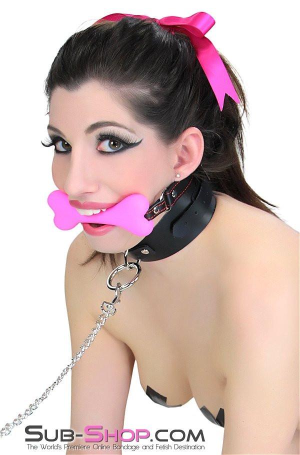 Gags 2964DL      Lil' Bitch Pup Small Pink Silicone Puppy Play Bone Gag