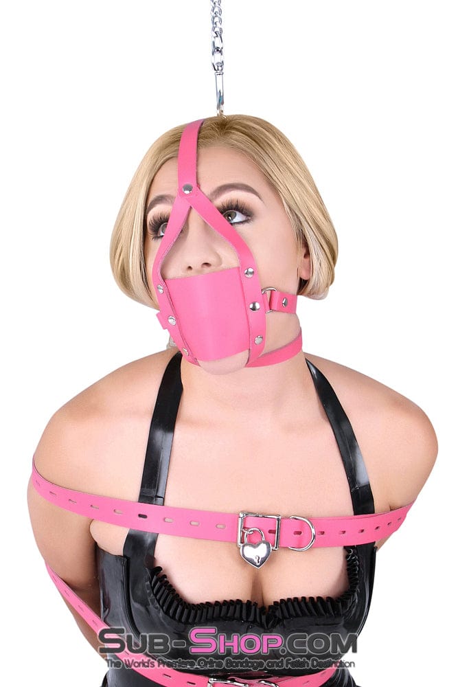 Gags 3426A      Hot Pink Silencer Panel Style Ballgag Trainer
