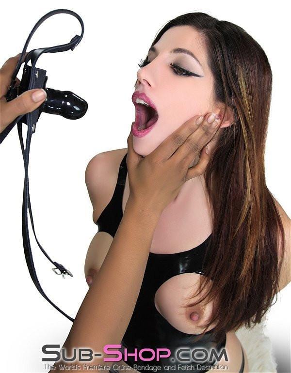 Gags 3465A      Training Tool Black Leather Penis Gag Trainer