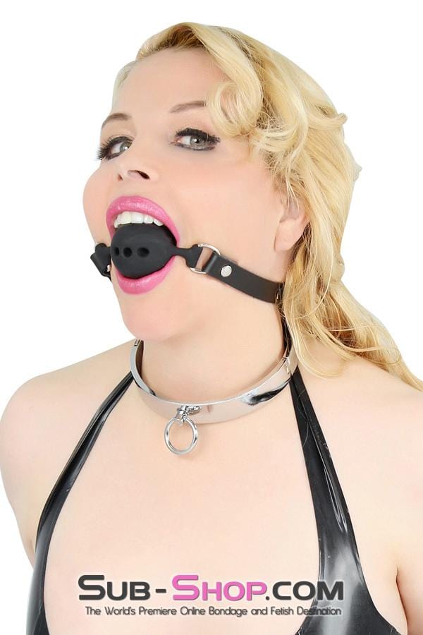 Gags 7364A      Large Black Silicone Ball Gag with Breather Holes