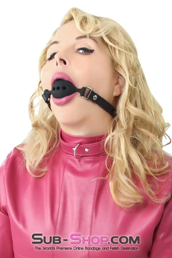 Gags 7364A      Large Black Silicone Ball Gag with Breather Holes