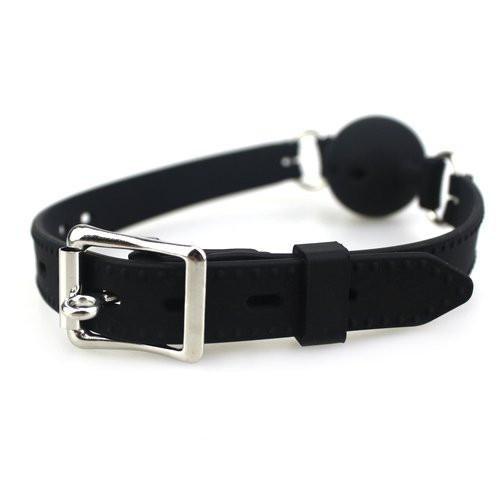 Gags 9802M      Small Black Silicone Locking Breather Ball Gag