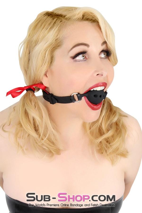 Gags 9803M      Medium Black Silicone Locking Breather Ball Gag