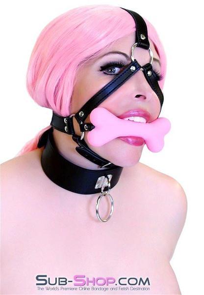 Gags Small Bone 8992DL      Good Girl Pink Puppy Play Bone Gag Trainer