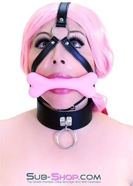 Gags Small Bone 8992DL      Good Girl Pink Puppy Play Bone Gag Trainer