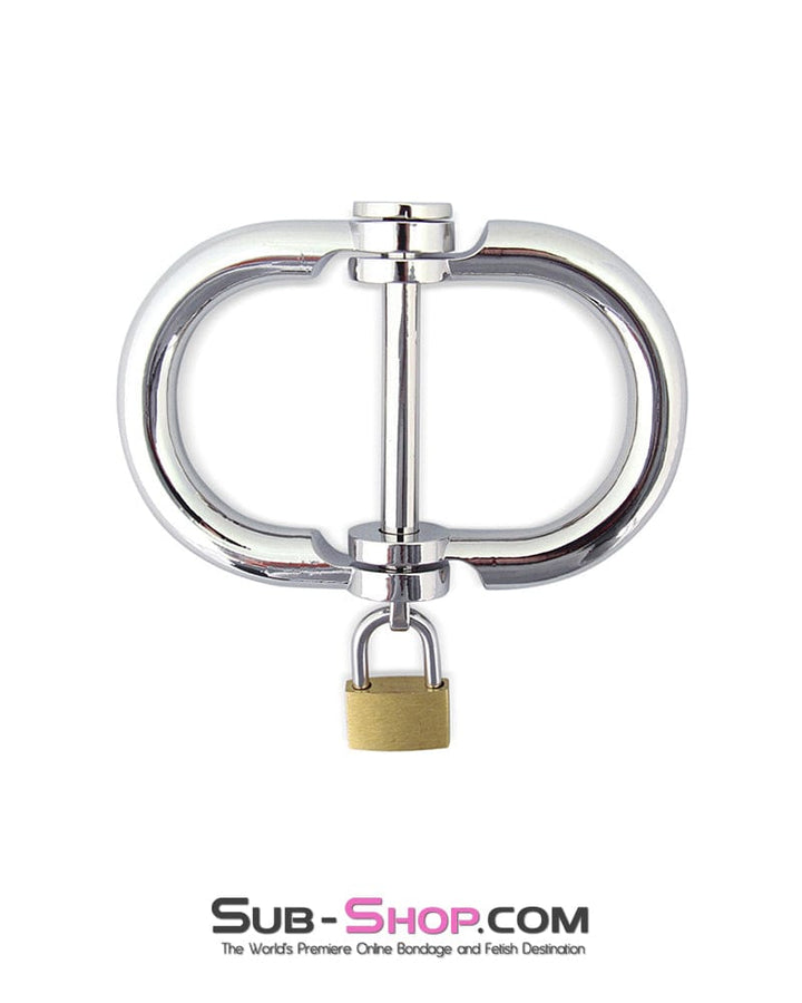 Handcuffs 0416M      Hinged Chrome Steel Handcuffs with Brass Lock