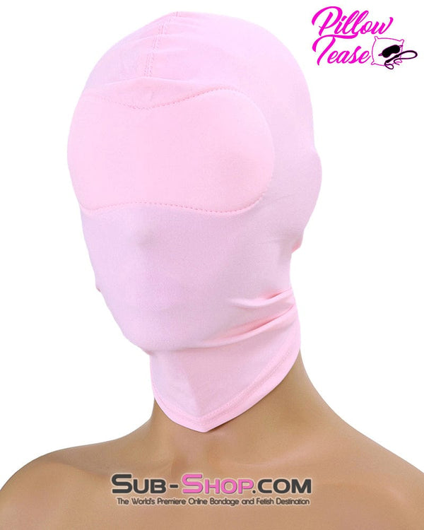 Hoods 1474DL      Pink Spandex Bondage Hood with Sewn In Blindfold