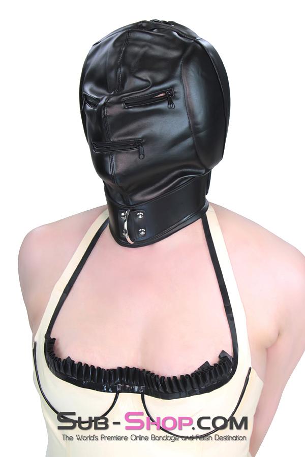 Hoods 2286ZG      Sensory Deprivation Zippered Eyes and Mouth Hood with Ear Pads
