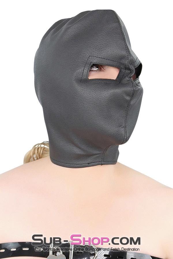 Hoods 3443HS  Threat or Promise Open Eyes Black Bondage Hood