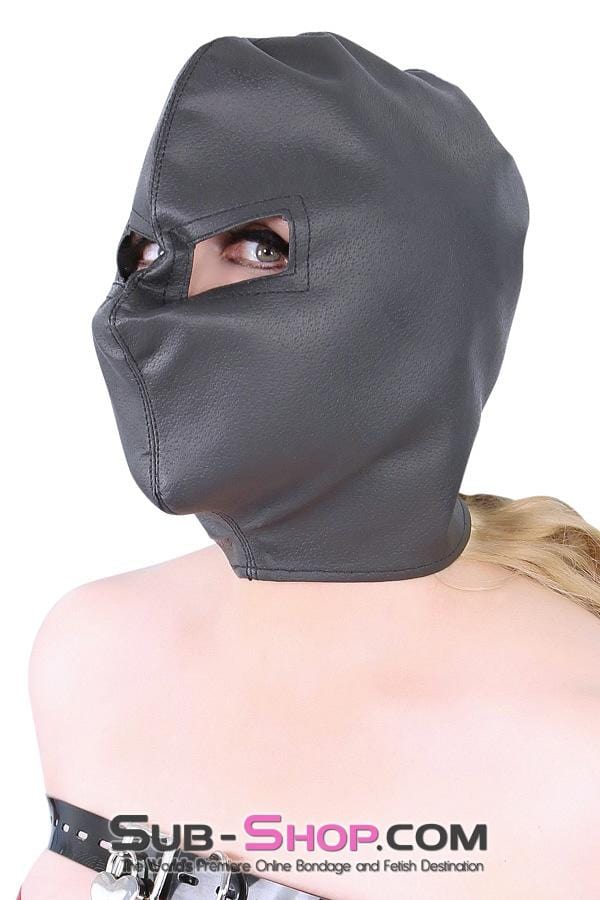 Hoods 3443HS  Threat or Promise Open Eyes Black Bondage Hood