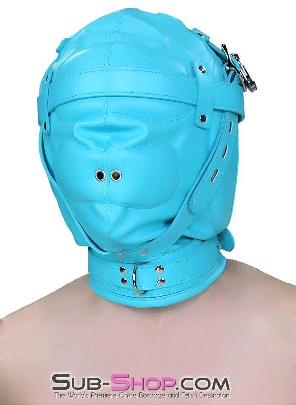 Hoods 3728RS      Forbidden Fantasies Diamond Blue Locking Sensory Deprivation Slave Hood