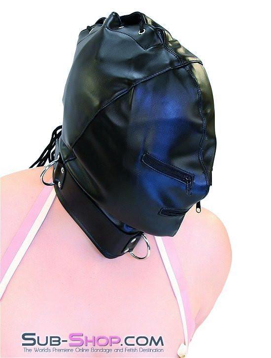 Hoods 7803DL      Enslaved Full Hood with Collar, Zipper Eyes and Mouth