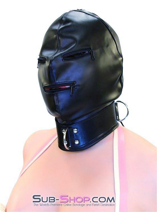 Hoods 7803DL      Enslaved Full Hood with Collar, Zipper Eyes and Mouth